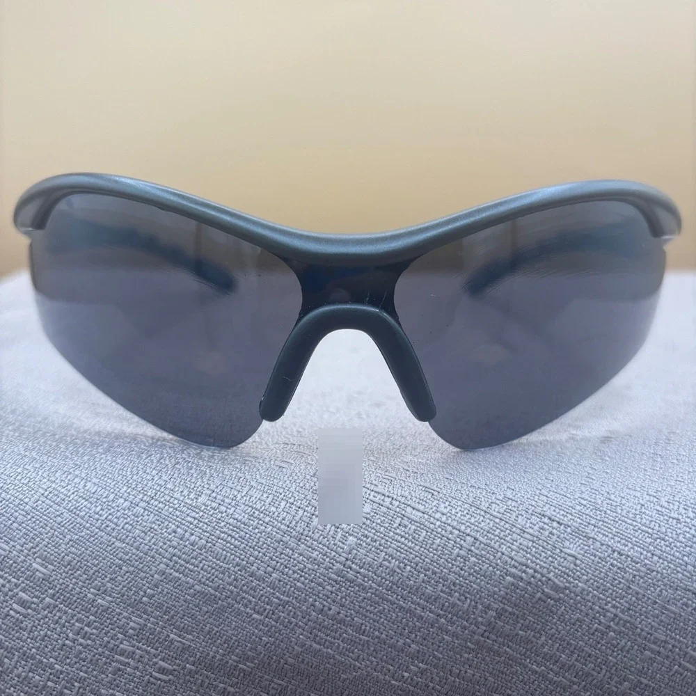 NASCAR Sunglasses Sport Wrap Around Mens OS Grey Excellent Cyber Y2K DG1212